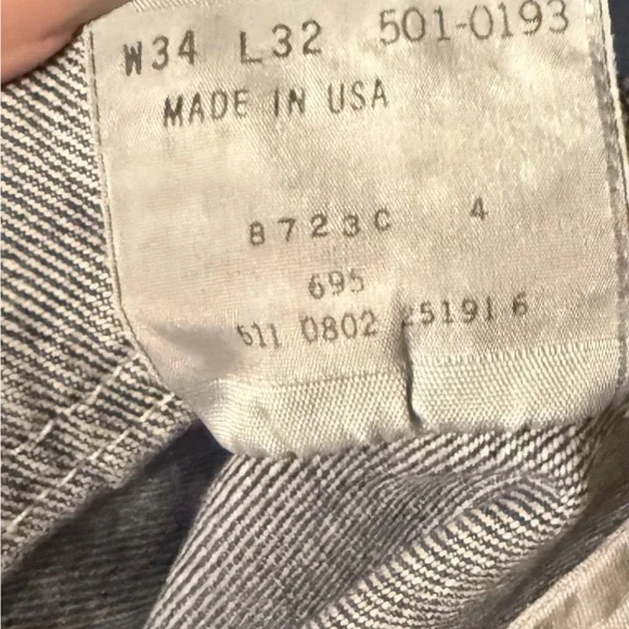 Vintage Levis 501 Jeans 34/32 Actual 29/29 Blue Workwear Denim USA MADE Womens - Picture 10 of 11